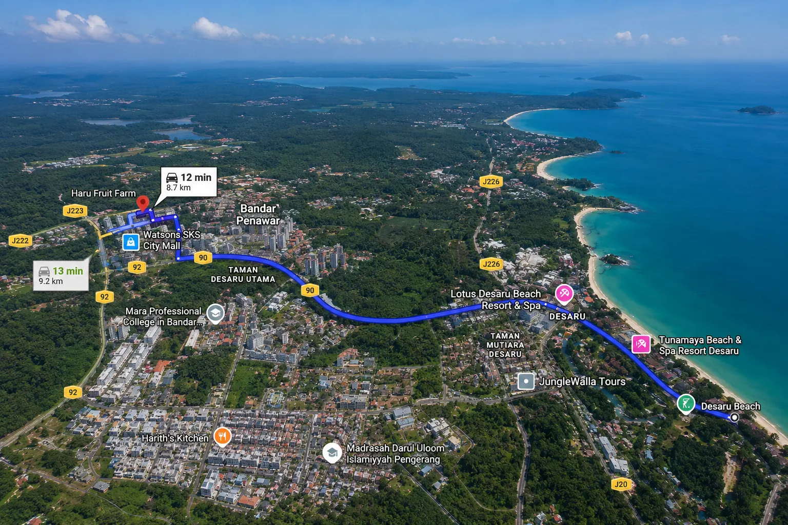 Minutes from Desaru Beach